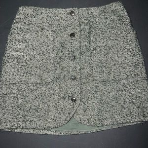Madewell Green Knit Button Skirt